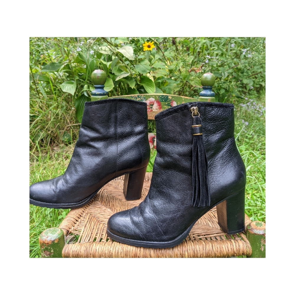 Lauren Ralph Lauren Carah Black Leather Booties